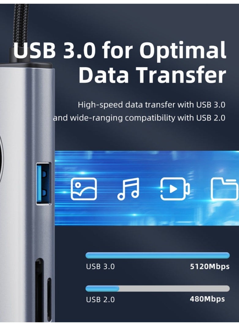 CABLETIME 6 IN 1 USB C MULTIPORT TRAVEL HUB COMPATIBLE WITH IPAD ANDROID TABLET IMAC - Image 4